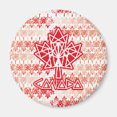 MAPLE MADE WITH TRIANGLES CANADA FLAG BY MASANSER マグネット (正面)
