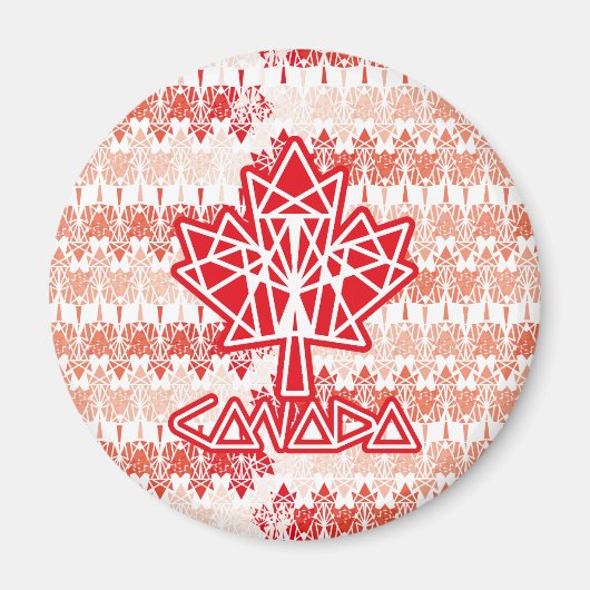 MAPLE MADE WITH TRIANGLES CANADA FLAG BY MASANSER マグネット (正面)