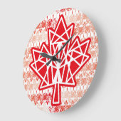 MAPLE MADE WITH TRIANGLES CANADA FLAG BY MASANSER ラージ壁時計 (傾斜)