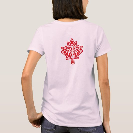 MAPLE MADE WITH TRIANGLES CANADA FLAG BY MASANSER Tシャツ (裏面)