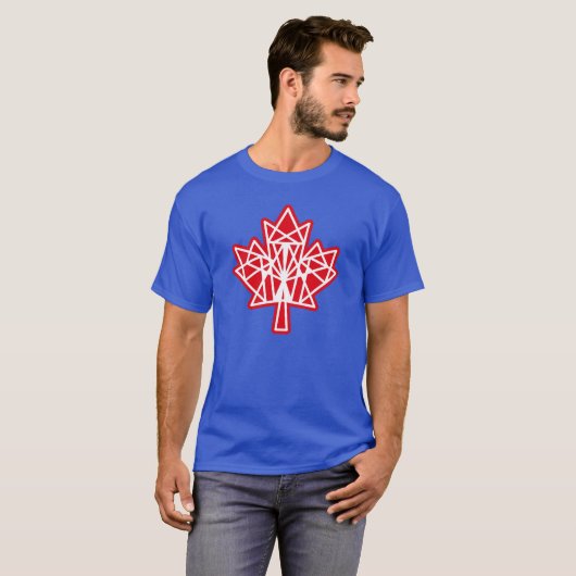 MAPLE MADE WITH TRIANGLES CANADA FLAG BY MASANSER Tシャツ (正面フル)