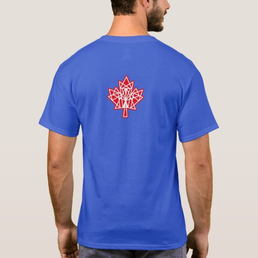 MAPLE MADE WITH TRIANGLES CANADA FLAG BY MASANSER Tシャツ (裏面)