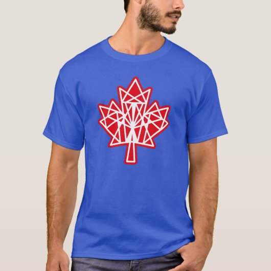 MAPLE MADE WITH TRIANGLES CANADA FLAG BY MASANSER Tシャツ (正面)