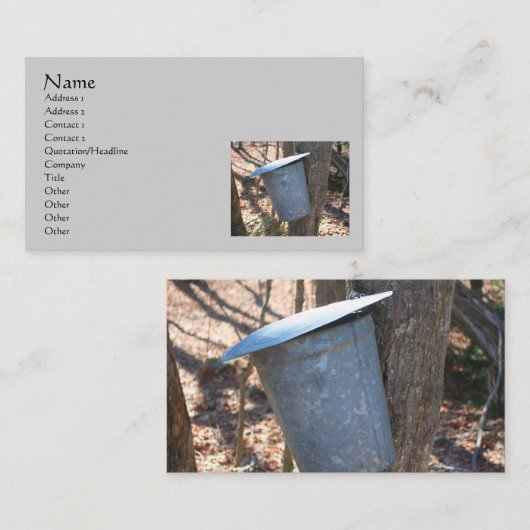 Maple Shrip SAP Bucket on Tree名刺 名刺 (正面/裏面)