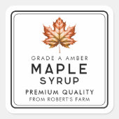 Maple syrup スクエアシール (正面)