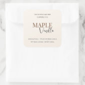Maple Vanilla | エレガントな秋のソイキャンドルラベル スクエアシール (バッグ)