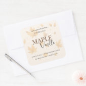 Maple Vanilla | エレガントな秋のソイキャンドルラベル スクエアシール (封筒)
