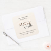 Maple Vanilla | Elegant Fall Soy Candle Label スクエアシール (封筒)