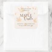 Maple Vanilla | Elegant Fall Soy Candle Label スクエアシール (バッグ)