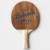 Maple Wood Retro Family Name & Year 卓球ラケット (裏面)