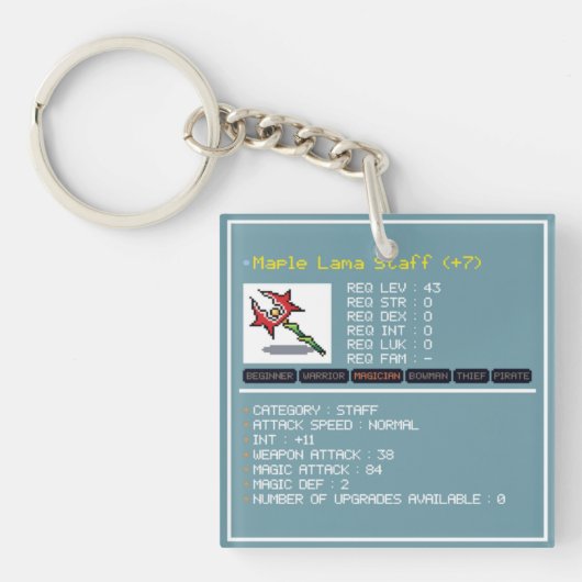 Maplestoryマジシャン両面アクリルキーチェーン キーホルダー (正面)