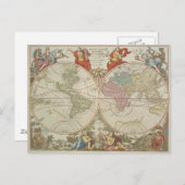Mappe Monde ou説明du Globe Terrestre & Aq ポストカード (正面/裏面)