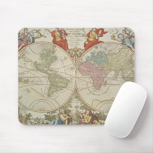 Mappe Monde ou Description du Globe Terrestre及びAq マウスパッド (マウス)