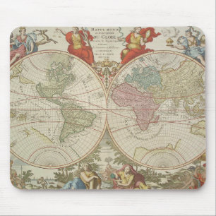 Mappe Monde ou Description du Globe Terrestre及びAq マウスパッド