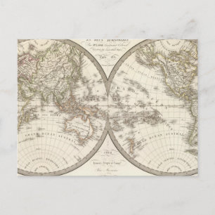 Mappemonde – ワールドマップ ポストカード