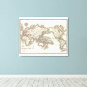 Mappemonde – 地球の地図 キャンバスプリント (インサイチュ (ウッドフロア))