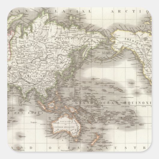Mappemonde – 地球の地図 スクエアシール (正面)