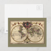 Mappemonde a l'usage du roy (ワールドマップ1720) ポストカード (正面/裏面)