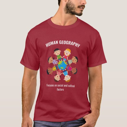 Mapping Humanity: Maroon Edition Tee Tシャツ (正面)
