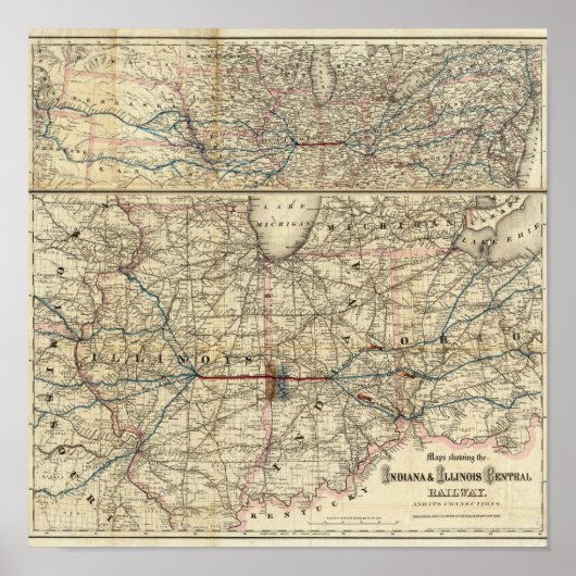 Maps showing the Indiana ポスター (正面)