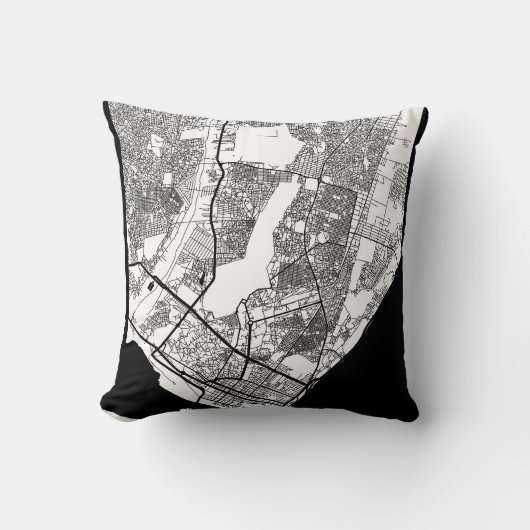 Maputo Mozambique City Map クッション (正面)