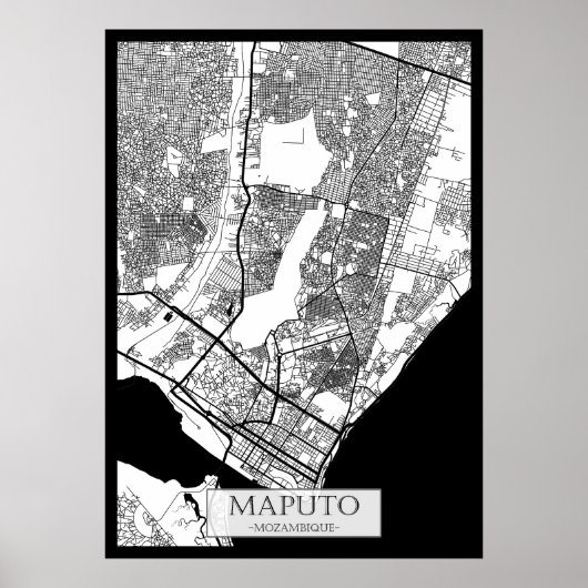 Maputo Mozambique City Map ポスター (正面)
