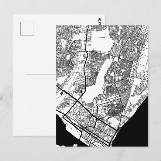 Maputo Mozambique City Map ポストカード (正面/裏面)