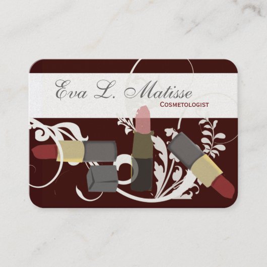 Maquillageの化粧品の口紅のトリオのメーキャップアーティスト 名刺 (正面)