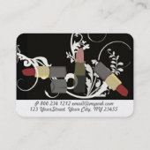 Maquillageの化粧品の口紅のトリオのメーキャップアーティスト 名刺 (裏面)