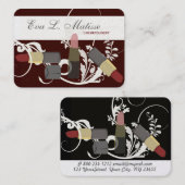 Maquillageの化粧品の口紅のトリオのメーキャップアーティスト 名刺 (正面/裏面)