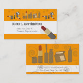 Maquillageの口紅MUAの化粧品のメーキャップアーティスト 名刺 (正面/裏面)