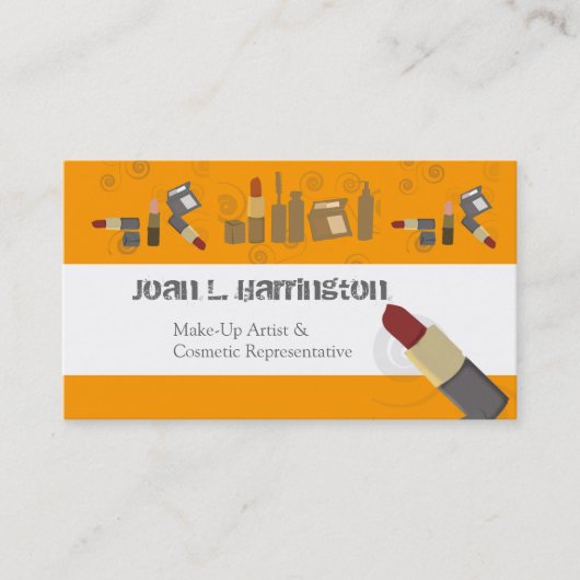 Maquillageの口紅MUAの化粧品のメーキャップアーティスト 名刺 (正面)