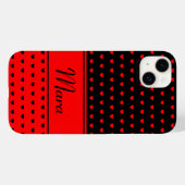 Mara – 名前テンプレート、赤スタイリッシュと黒のハート Case-Mate iPhoneケース (裏面 (横))