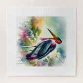 Marabou stork in the wild 180924AREF130 - Watercol ジグソーパズル (横)