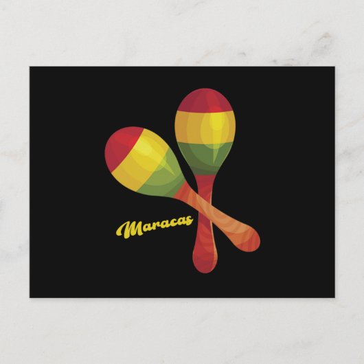 Maracas Mexican Music Sombrero Maraca Gift ポストカード (正面)