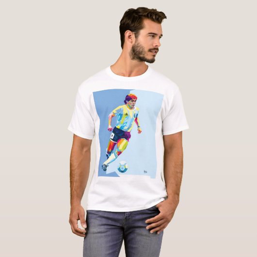 Maradona legendary football player  tシャツ (正面フル)