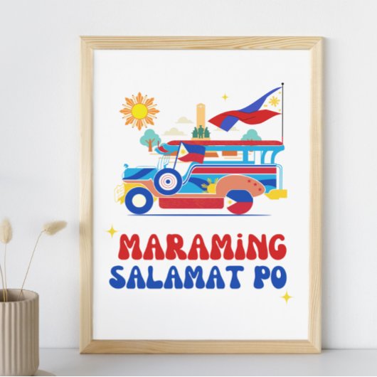 Maraming Salamat Poster Filipino Wall Art ポスター