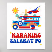 Maraming Salamat Poster Filipino Wall Art ポスター (正面)