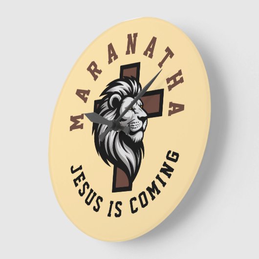 Maranatha Jesus is coming  ラージ壁時計 (傾斜)