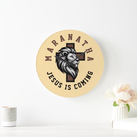 Maranatha Jesus is coming  ラージ壁時計 (ホーム)