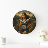 Marathon Runner Funny Mona Lisa ラージ壁時計 (ホーム)