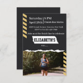 Marathon Running Party Invitation Runner Finisher  招待状 (正面/裏面)