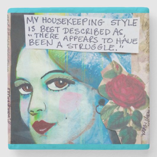 Marbeのコースターは私の家計のスタイルベストある場合もあります ストーンコースター (正面)