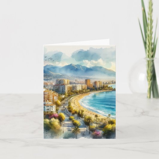 Marbella Spain Watercolor カード (正面)