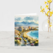 Marbella Spain Watercolor カード (黄色い花)