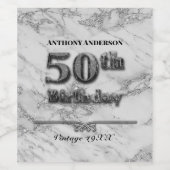 Marble 50th Birthday  ワインラベル (シングルラベル)