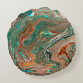 Marble abstract acrylic background. Marbling artwo ラウンドクッション (裏面)