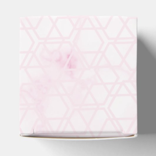 Marble Abstract Pink Wedding Script Black  フェイバーボックス (上部)