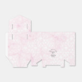 Marble Abstract Pink Wedding Script Black  フェイバーボックス (折り畳みなし)