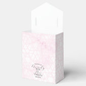 Marble Abstract Pink Wedding Script Black  フェイバーボックス (オープン)